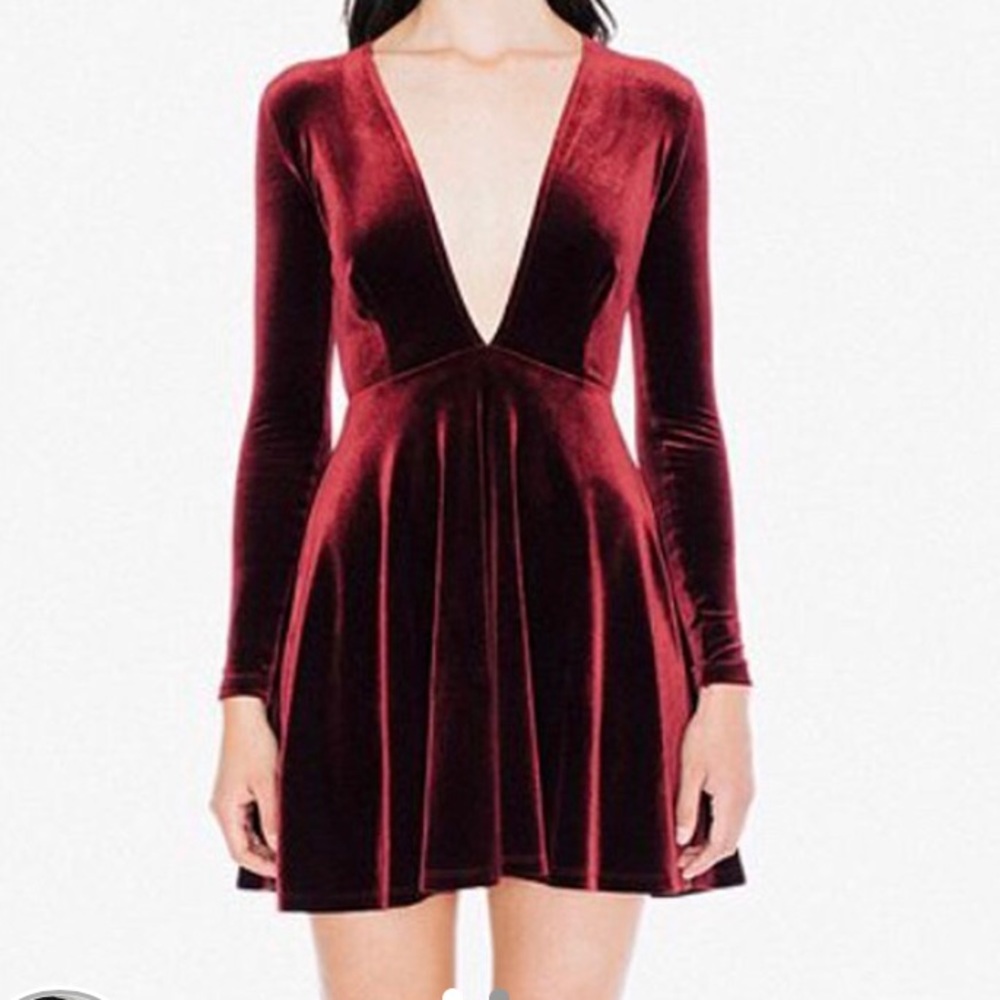 AA Velvet Deep V Dress